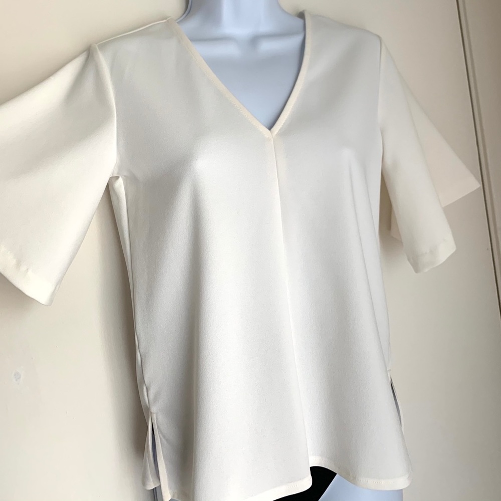 Ivory V Neck Blouse Ann Taylor Petites